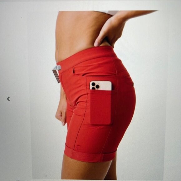 ZYIA Active red Not Just a Trail Athletic Shorts Size XXL cuffed hem pockets - Picture 3 of 9